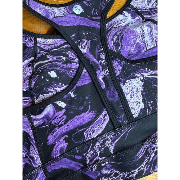 Torrid Purple Marbled Low Impact Wireless Longline Racerback Sports Bra 1X - Picture 4 of 6